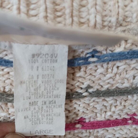 Vintage Northern Reflections Cardigan Vest Knit V Neck Beige Size L - Picture 5 of 6